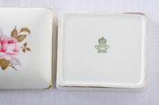 画像8: 〈AYNSLEY〉エインズレイ手描きで描かれたピンクローズの陶製ボックス (8)
