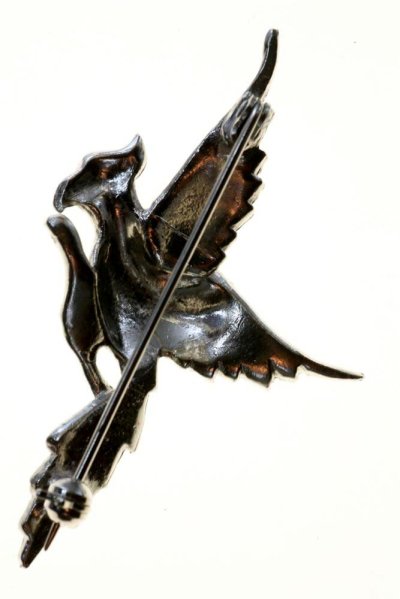 画像2: イギリスの1950年から1960年代羽ばたいているのシルバーヴィンテージブローチ