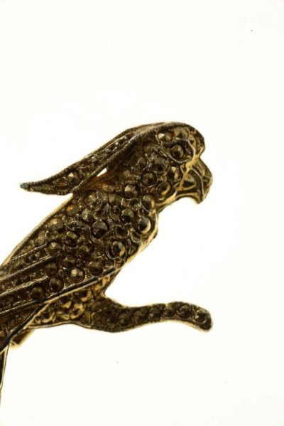 画像3: イギリスの1950年から1960年代鳥（インコ）のゴールドヴィンテージブローチ