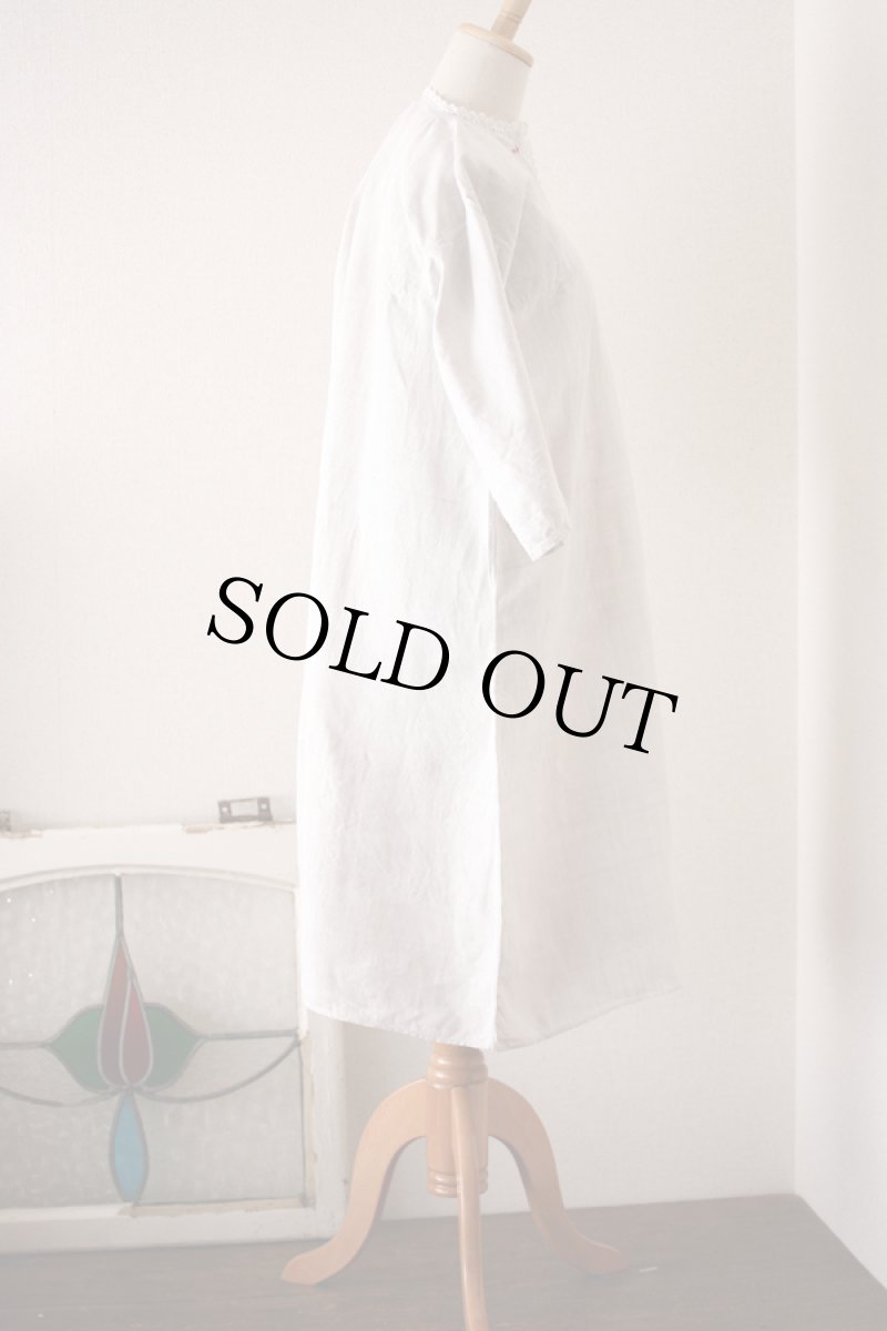 画像3: 〈ドイツ〉ホームスパンアンティーク ジャーマンリネン ワンピース手刺繍MJ (3)