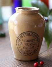 画像1: 〈イギリス〉1900年代 HAILWOOD'S PURE RICH CREAM陶器ポット (1)