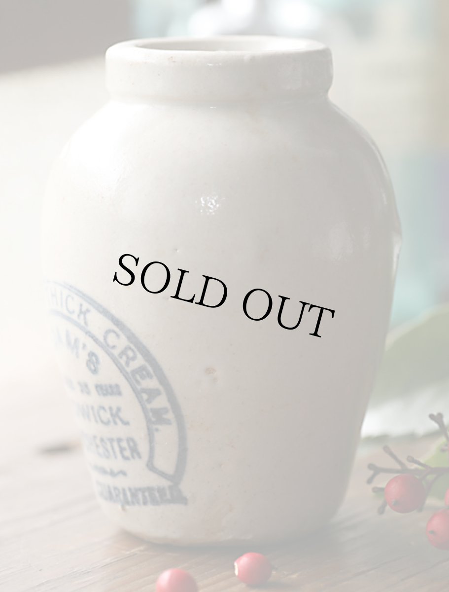 画像4: 〈イギリス〉1900年代 ブループリント BOAM CREAM 濃厚クリーム陶器ジャー (4)