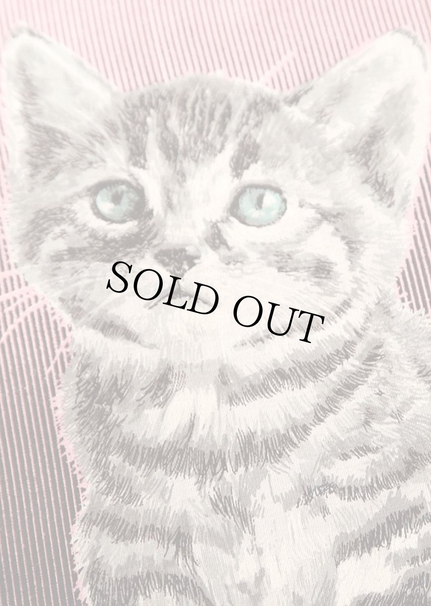 画像2: 〈ヨーロッパ〉デットストック 子猫のアンティークハンカチーフ (2)