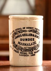 画像1: 〈イギリス〉1900年代 ダンディ社のマーマレード ロゴ入り陶器ジャー(約 高さ11.5ｃｍ) (1)
