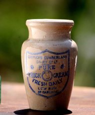 画像1: 〈イギリス〉1900年代 PURE THICK CREAM陶器ジャー (1)