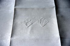 画像6: 〈ベルギー〉ブロカント ピュアホワイトリネンキッチンクロス 手刺繍ＢＣモノグラム (6)