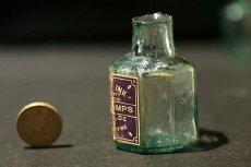 画像3: 〈イギリス〉1900年頃  英国ガラスインク瓶 英字ラベルRUBBER STAMPS オクタゴン (約高さ6.0ｃｍ) (3)