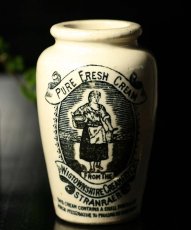 画像1: 〈イギリス〉1920年代　PURE FRESH CREAM アンティーククリームポット陶器 (1)
