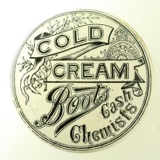 画像1: 〈イギリス〉1880年頃 Boots cold cream コールドクリーム陶器ポット (1)
