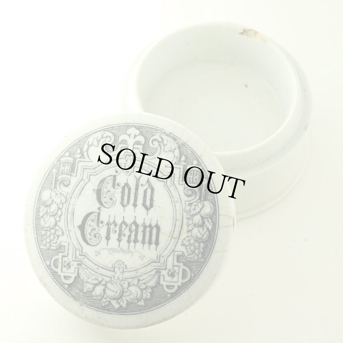画像6: 〈イギリス〉1890年頃 アンティーク陶器 Cold Cream コールドクリーム陶器ポット（約直径5.7cm） (6)