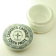 画像7: 〈イギリス〉1890年頃 CALVERT'S(キャビア) CARBOLIC TOOTH PASTE陶器ポット（約直径5.8ｃｍ） (7)