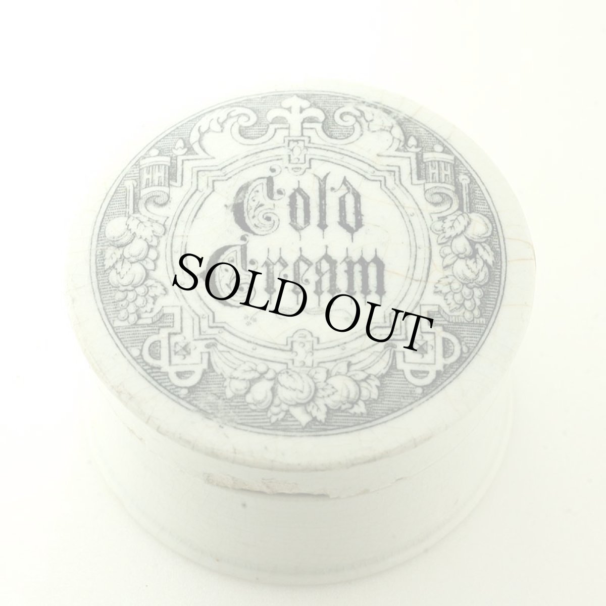 画像2: 〈イギリス〉1890年頃 アンティーク陶器 Cold Cream コールドクリーム陶器ポット（約直径5.7cm） (2)