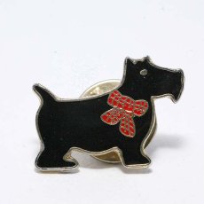 画像2: 〈イギリス〉1950年代 ブラックエナメルのテリア犬ピンブローチ (2)