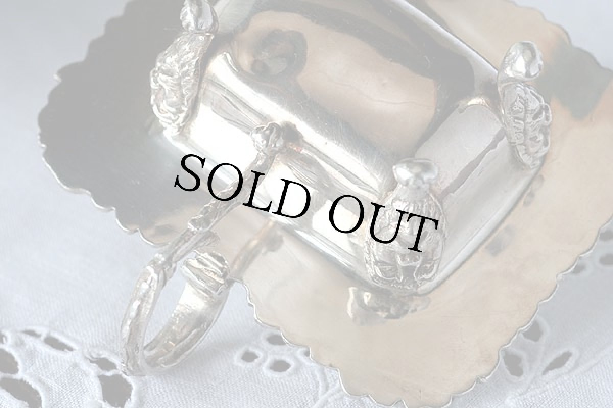 画像8: 〈英国〉1920〜30年代シルバープレート マスタードポットライオンの猫足スプーン付き (8)