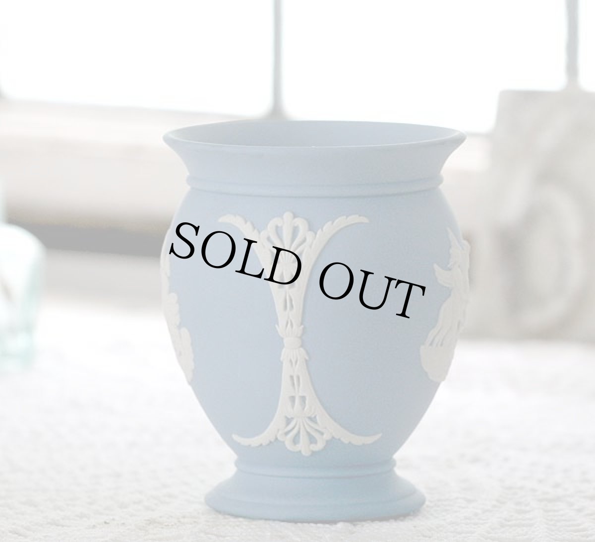画像6: WEDGWOOD ウエッジウッド ジャスパーペールブルーフラワーベース(花瓶) (6)