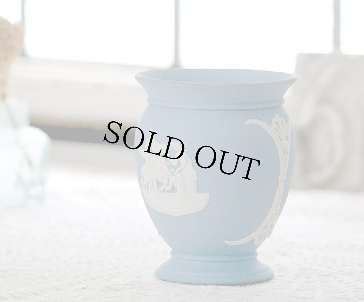 画像8: WEDGWOOD ウエッジウッド ジャスパーペールブルーフラワーベース(花瓶) (8)