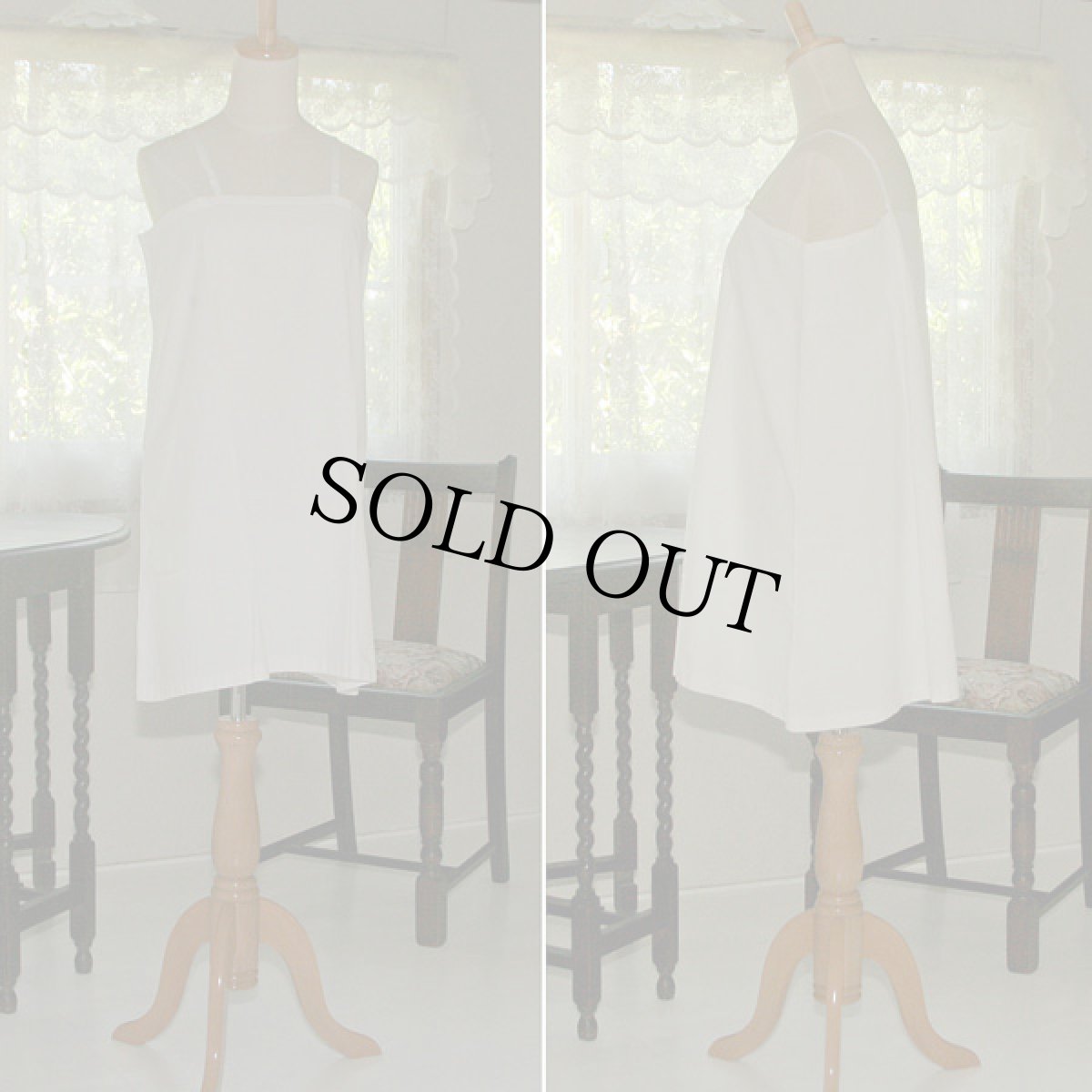 画像4: 〈アメリカ〉手縫いアンティークコットンワンピース ヘムステッチとタック (4)