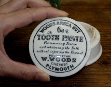 画像5: イギリス 1890年頃 W.Woods dental pot トゥースペースト陶器ポット（約直径7.0ｃｍ） (5)