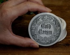 画像5: イギリス 1890年頃 アンティーク陶器 Cold Cream コールドクリーム陶器ポット（約直径6.2cm） (5)