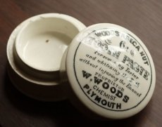 画像2: イギリス 1890年頃 W.Woods dental pot トゥースペースト陶器ポット（約直径6.9cm） (2)