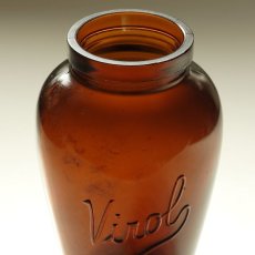 画像7: イギリス 1920s  Virol ヴァイロール アンバー アンティーク ガラスボトル (約 高さ13.9cm) (7)