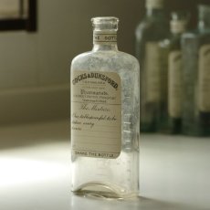 画像2: 英国アンティークガラス瓶 COCKS&DUNSFORD 英字ラベル付き TABLE SPOONS (約高さ 17.0cm) (2)