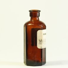 画像4: イギリス ポイズンガラスボトル アンバーカラー PURE GLYCERINE 英字ラベル付き (高さ 約10.0cm) (4)