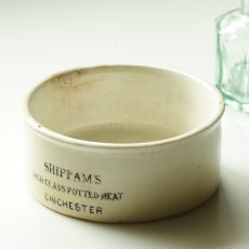 画像2: イギリス アンティーク陶器 Shippham社のミート ロゴ入り陶器ジャー (2)