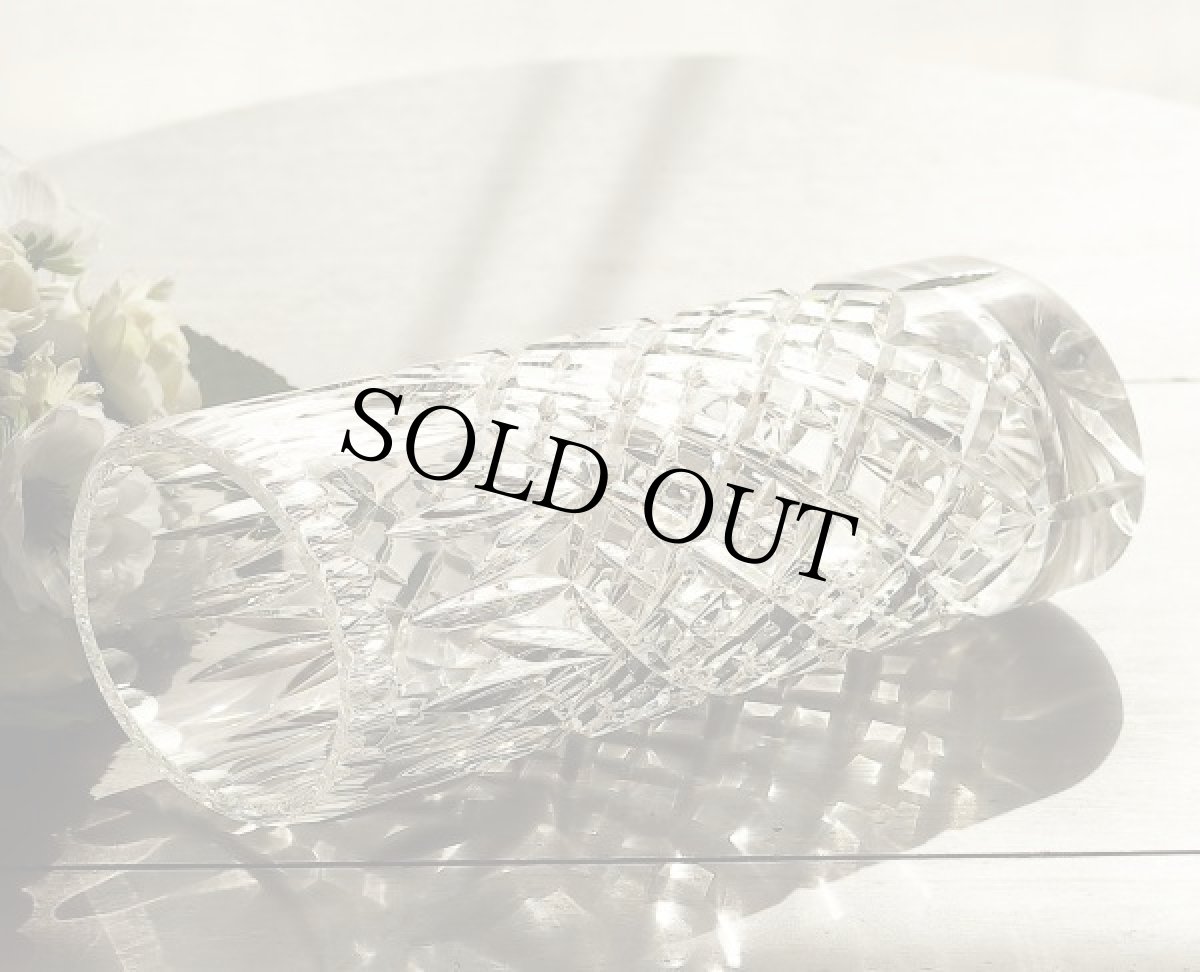 画像3: イギリス 1960年代  花瓶 クリスタルガラス 背の高いフラワーベース (3)