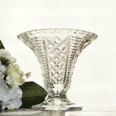 画像1: イギリス 1960年代  花瓶 クリスタルガラス フラワーベース (1)