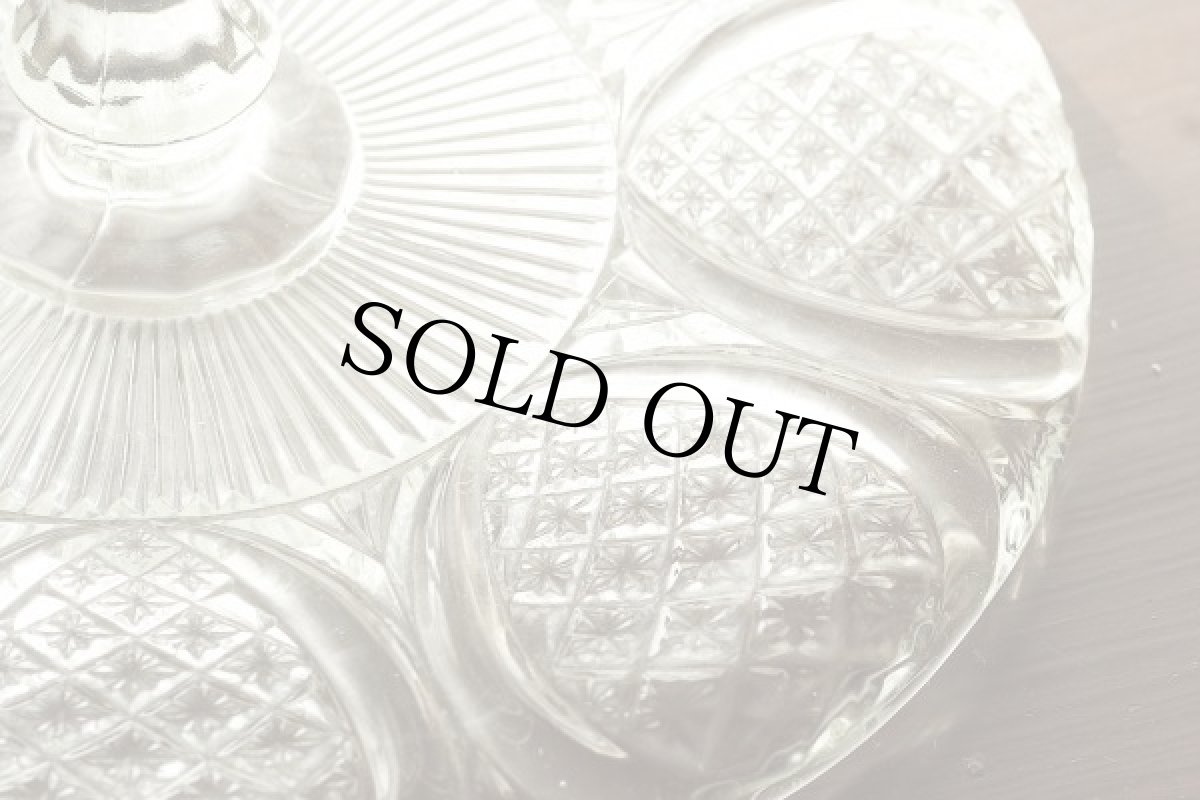 画像5: イギリス アンティークガラス コンポート 直径約25.0cm 脚付き皿 (5)