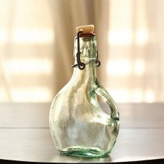 画像1: イギリス 締め栓ストッパー付き古いガラス瓶 ハンドル (高さ約17.0cm) (1)