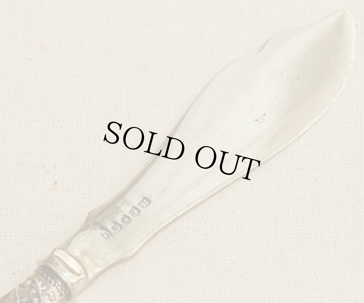 画像4: イギリス シェルハンドル シルバープレート アンティーク バターナイフ (4)