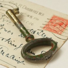 画像3: ドイツ アンティークキー 丸ヘッド鍵 約7.0cm (3)