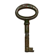 画像1: ドイツ アンティークキー 丸ヘッド鍵 約7.0cm (1)