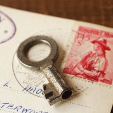 画像1: ドイツ アンティークミニキー 小さな古い鍵 約3.4cm (1)