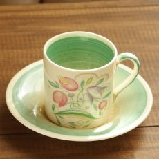 画像5: 〈アウトレット〉イギリス スージークーパー 1935年 ドレスデンスプレイ コーヒーカップ＆ソーサー グリーン (5)