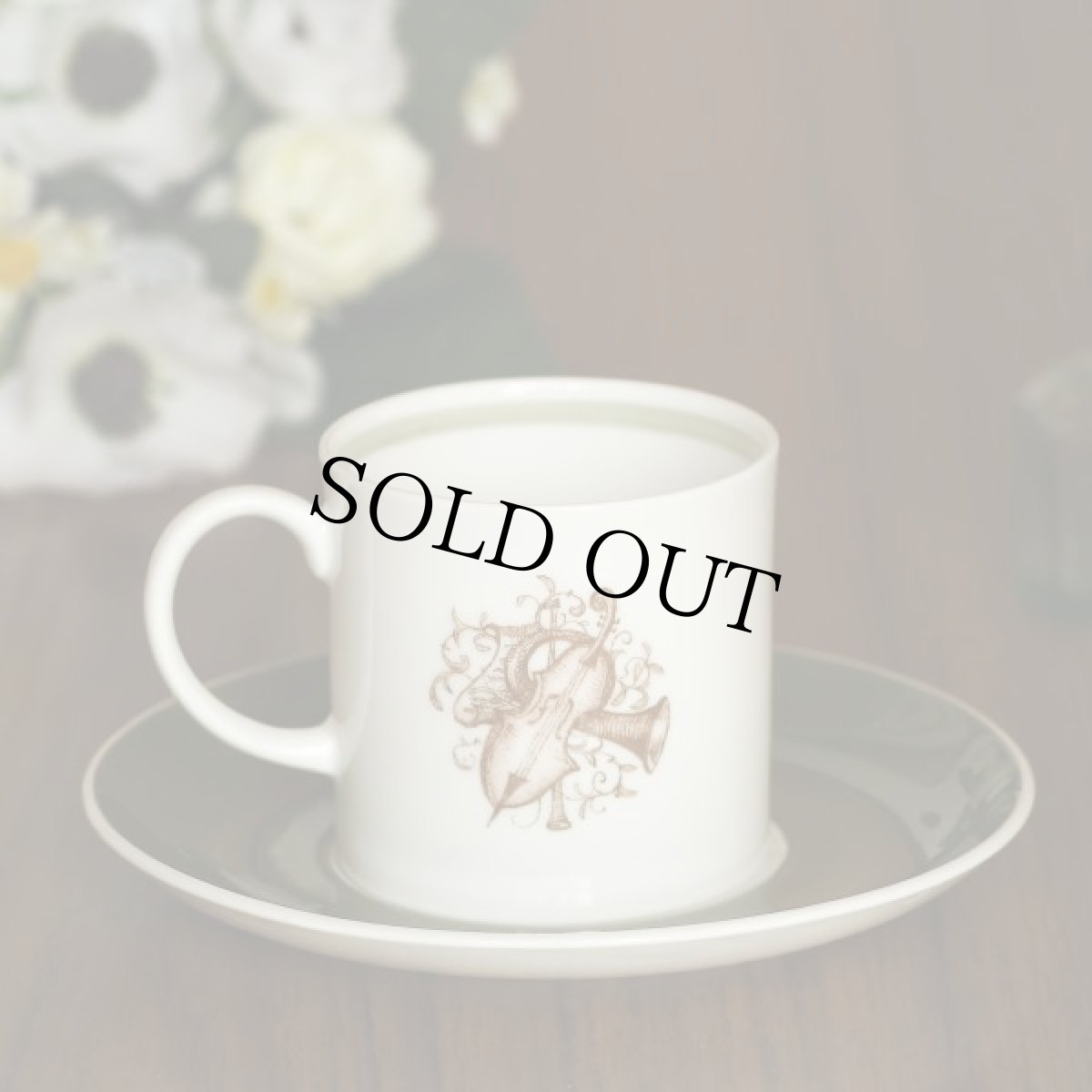 画像2: イギリス スージークーパー 1962年 メロディ モスグリーン カップ＆ソーサー (2)