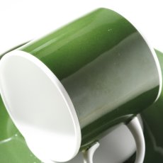 画像6: イギリス スージークーパー 1951~66年ごろ フラワーモチーフ カップ＆ソーサー ビリジアングリーン(深い緑) (6)