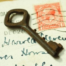 画像1: ドイツ アンティークキー 小さな小さな鍵 ミニミニ 約5.0cm (1)