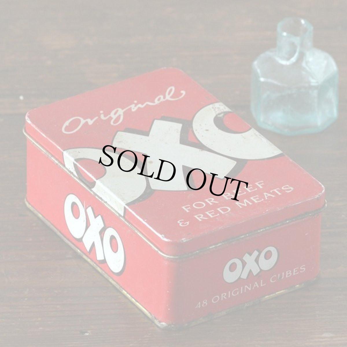 画像1: イギリス ヴィンテージ缶 OXO FOR BEEF & RED MEET（オクソ缶） (1)