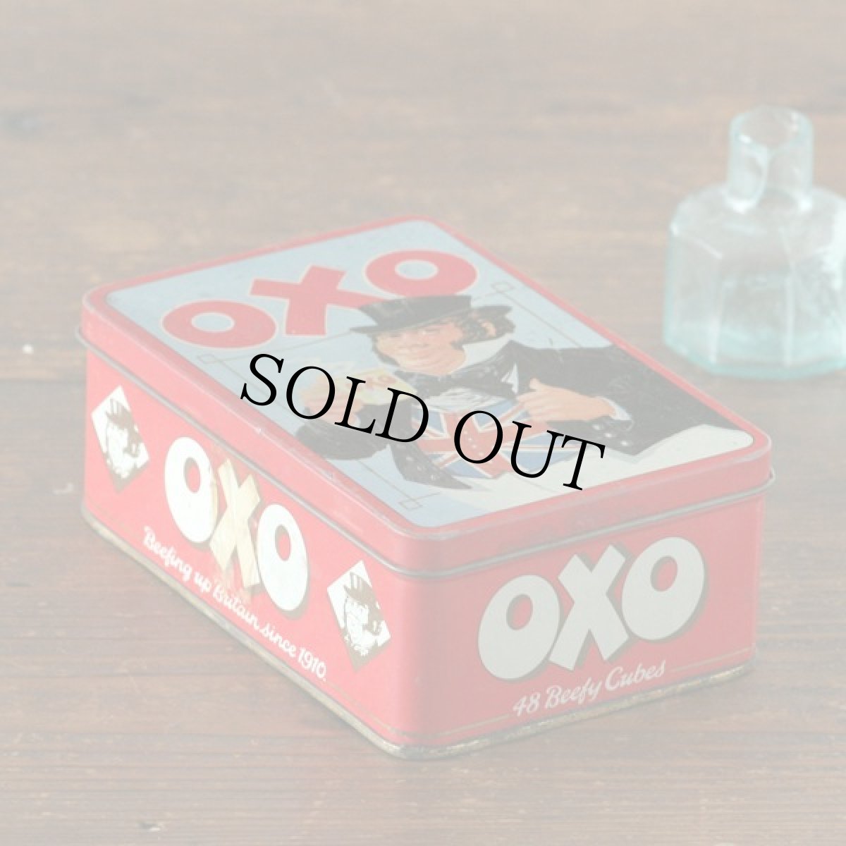 画像1: イギリス ヴィンテージ缶 OXO おじさん（オクソ缶） (1)