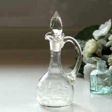 画像1: イギリス 1940-1970年代 アンティーク ガラスボトル(約16.8cm) (1)