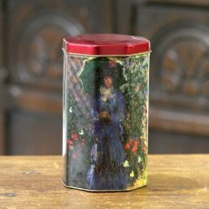画像5: イギリス アンティーク八角形缶 貴婦人 赤蓋 (5)