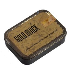 画像1: イギリス アンティーク缶 GOLD BLOCK タバコ缶 (1)