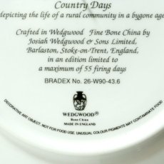 画像10: イギリス 1992 個別番号3068D ウェッジウッド Ploughing' COUNTRY DAYS コレクタープレート 飾り皿 直径20.3cm (10)