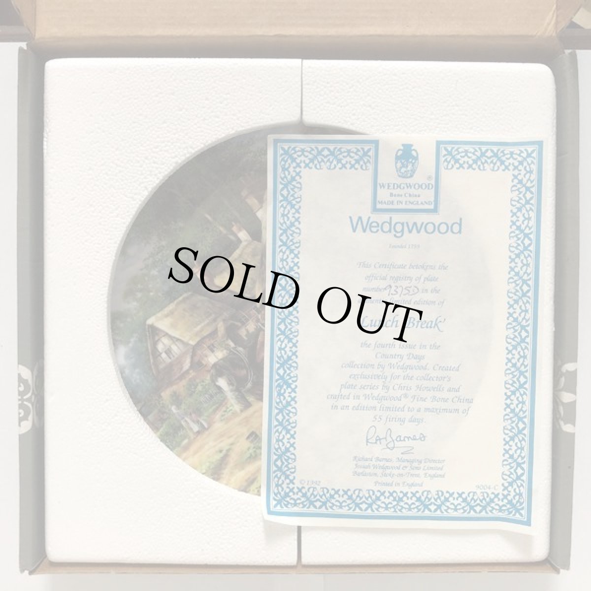 画像5: イギリス 1992 個別番号9375Ｄ ウェッジウッド Lunch Break' COUNTRY DAYS コレクタープレート 飾り皿 直径20.3cm (5)