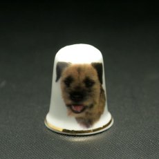 画像2: イギリス ボーダーテリア犬 英国陶製シンブル(指貫) (2)