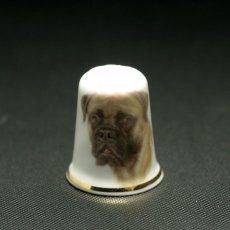 画像2: イギリス ピットブル犬 英国陶製シンブル(指貫) (2)
