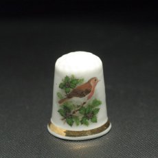 画像2: イギリス  英国陶製シンブル(指貫)野鳥 (2)